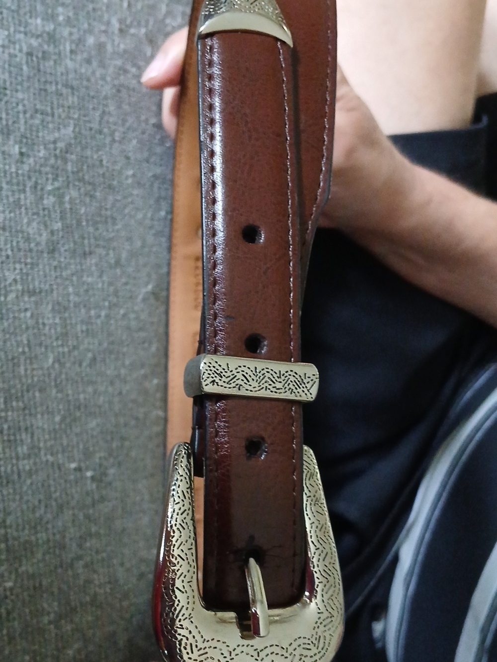 Brighton Leather Belt with Decorative Silver Buckle